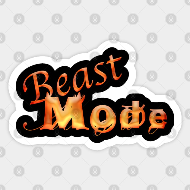 Beast Mode Font in orange Sticker by Hispaniola-Fineart